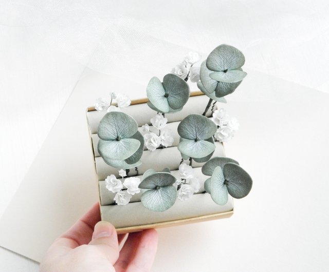 Eucalyptus hair piece Babys breath hair pins Greenery wedding hair  accessories - Shop FloralAccessoriesUA Hair Accessories - Pinkoi