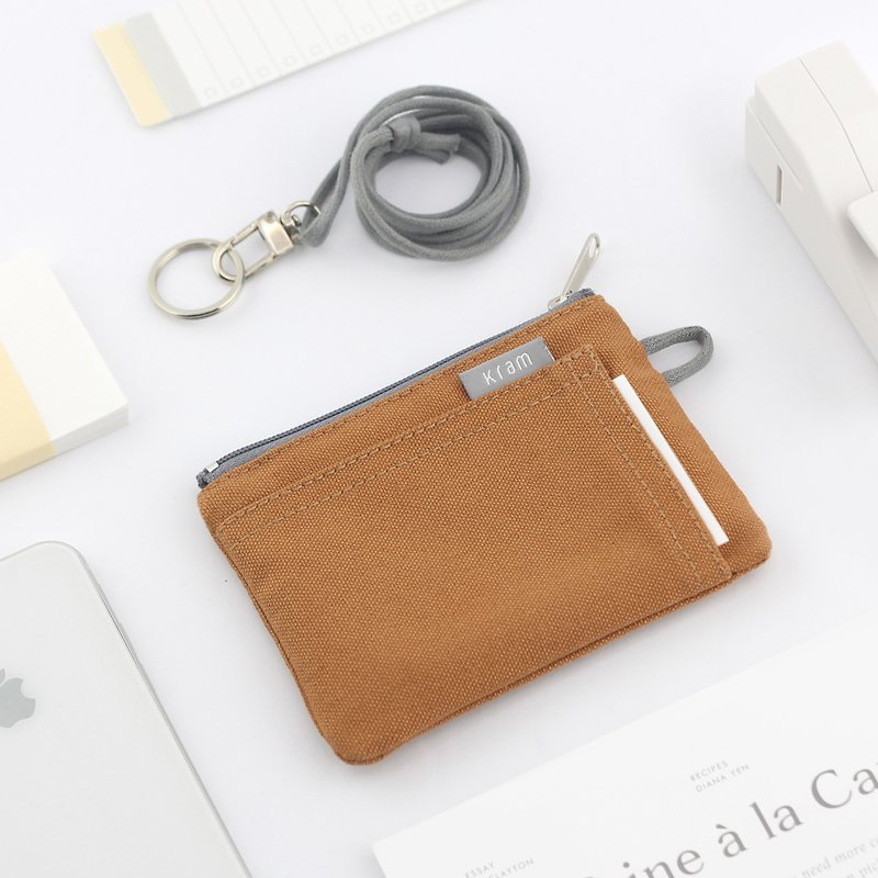 Neck wallet/coin purse/key bag (various types) - กระเป๋าใส่เหรียญ - ผ้าฝ้าย/ผ้าลินิน สีน้ำเงิน