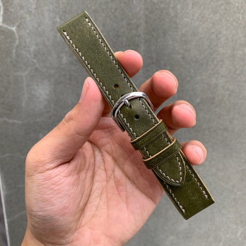 Shao Leather 手工皮件 側縫線款 磨砂皮革 皮革錶帶訂製 牛皮錶帶 手工錶帶