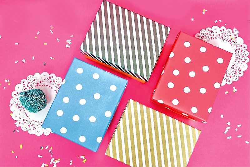 Boge stationery x geometric wind series [gift box M] four colors - Gift Wrapping & Boxes - Paper Multicolor