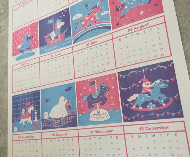 2026 THE HORSE HOP 年間カレンダーポスター / A3リソグラフ印刷