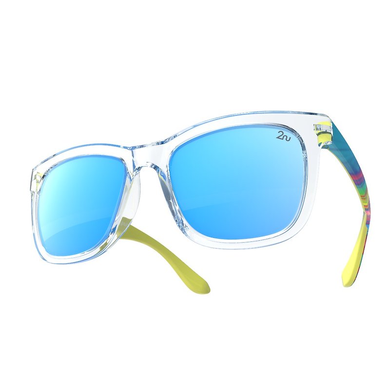 2NU - FANCY2 Sunglasses - Crystal - Blue Revo Lens - กรอบแว่นตา - พลาสติก สีน้ำเงิน