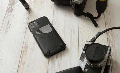n max n iPhone 12ProMax 經典系列極簡款手機皮套 -碳黑