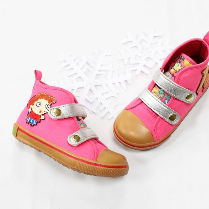 故事短筒靴 – 粉色小紅帽與大野狼 - 童裝鞋 - 其他材質 粉紅色