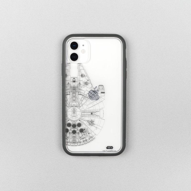 Mod NX邊框背蓋手機殼∣星際大戰系列/千年鷹-線條黑 iPhone - 手機配件 - 塑膠 多色