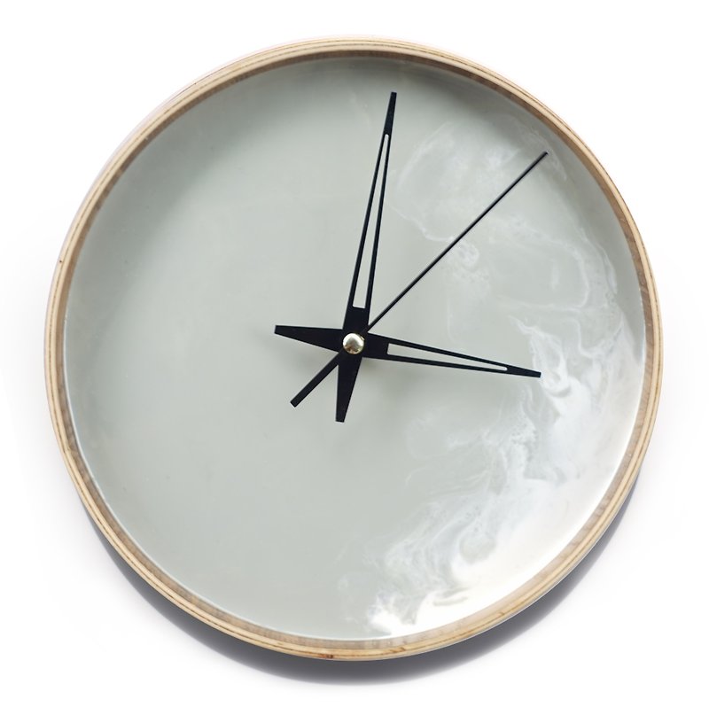 【Light grey・Planet・Wooden tray】21cm - Clocks - Wood Gray