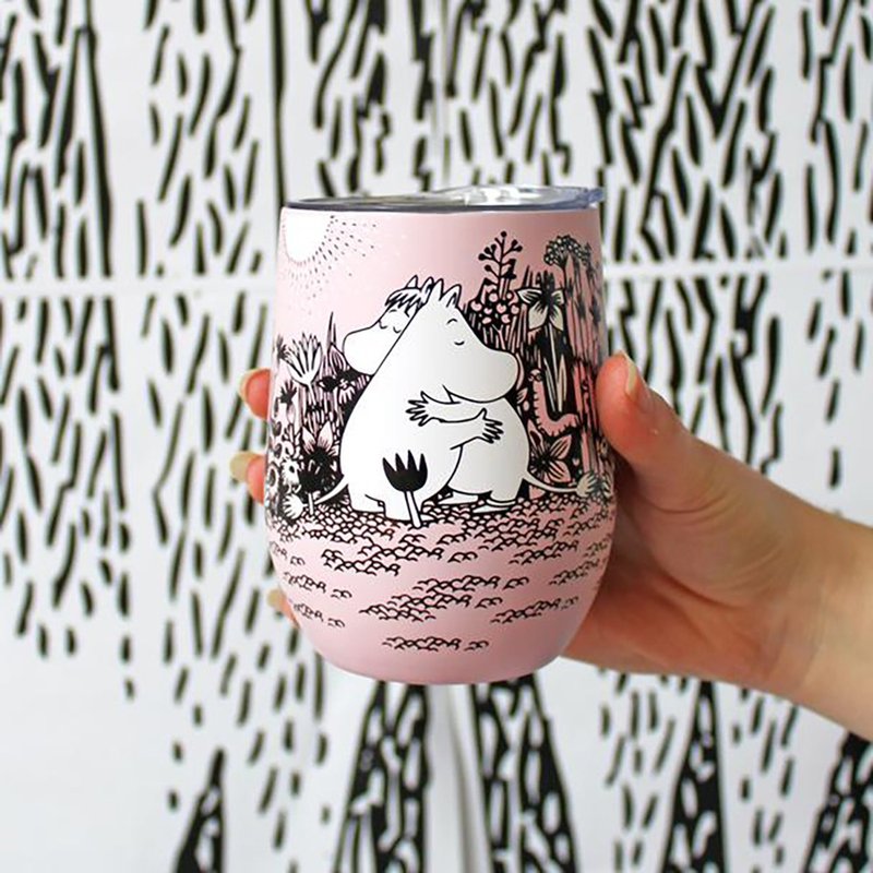 British Lulumi Moomin and Kerr love hug stainless steel vacuum double-layer environmentally friendly tumbler - แก้ว - สแตนเลส สึชมพู