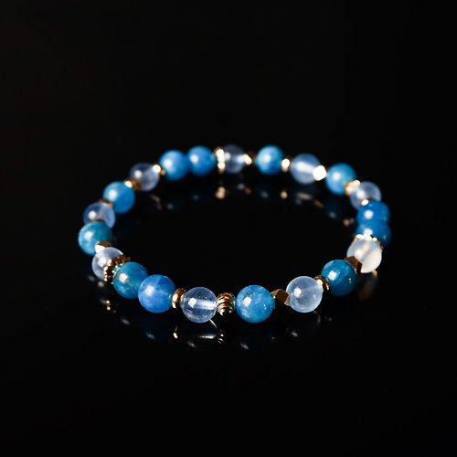 宇宙礦飾 UCHUU Crystal 輕設計系列 // 藍磷灰石海洋藍寶 手鍊 // 溝通表達 內在療癒