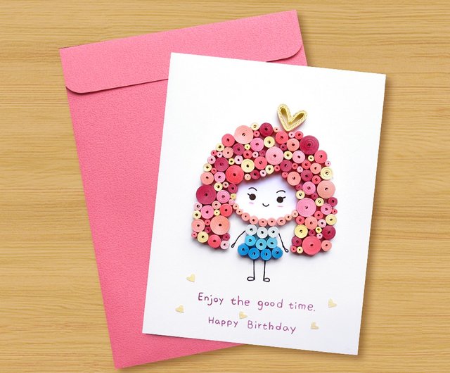 7 styles to choose from) Handmade rolled paper cards Cute