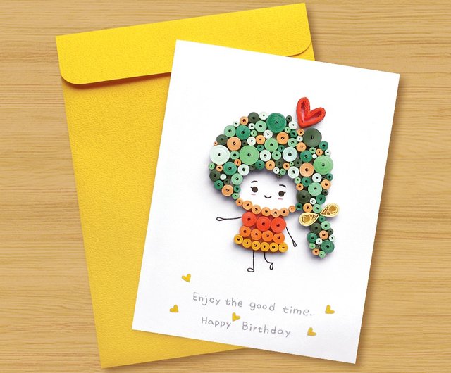 7 styles to choose from) Handmade rolled paper cards Cute