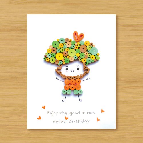 7 styles to choose from) Handmade rolled paper cards Cute