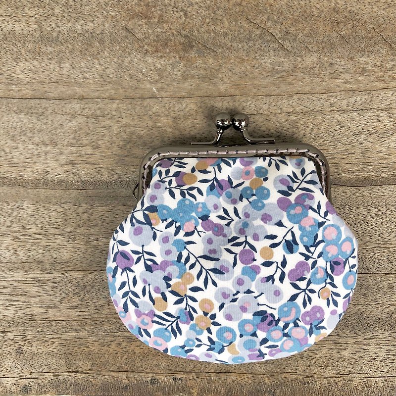 Liberty calico. Purple rose fruit coin purse - Coin Purses - Cotton & Hemp 