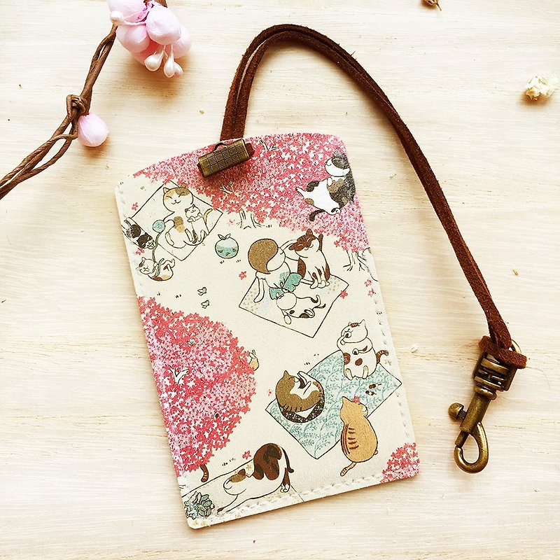 Cat Ukiyo-Picture (card set / ID set) - ID & Badge Holders - Faux Leather Multicolor
