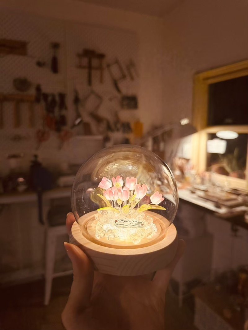 DIY材料包 自製立體花花盅3D玻璃燈 - 陶藝/玻璃 - 玻璃 