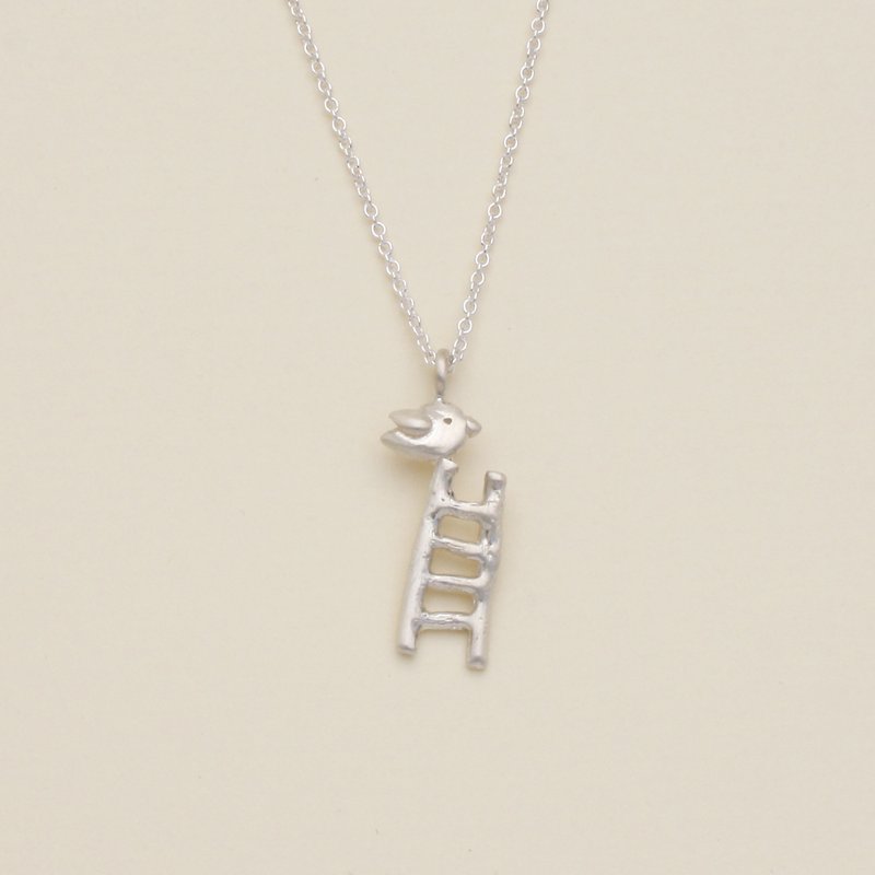 Bird and Ladder Necklace - Necklaces - Sterling Silver Silver