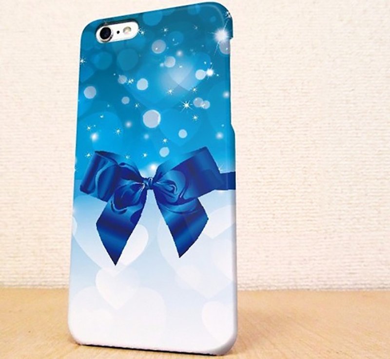 Free shipping ☆ Crystal blue ribbon smartphone case - Phone Cases - Plastic Blue