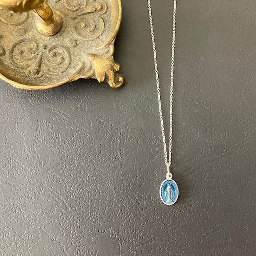 jewelry MARINA フランス奇跡のメダイのネックレス S - blue silver
