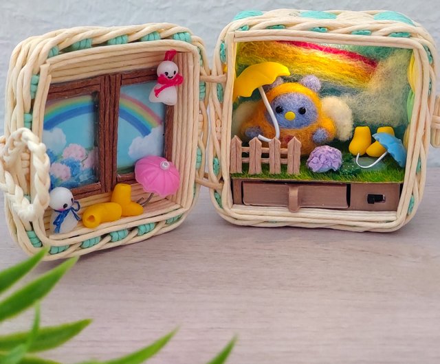 ミニチュアハウス ledライト付き ジオラマ クラフトバンド