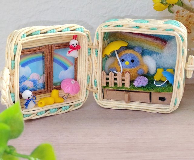 ジオラマ　ハンドメイド ミニジオラマ】No.16 線路と並走（踏切ver⑦） ハンドメイド