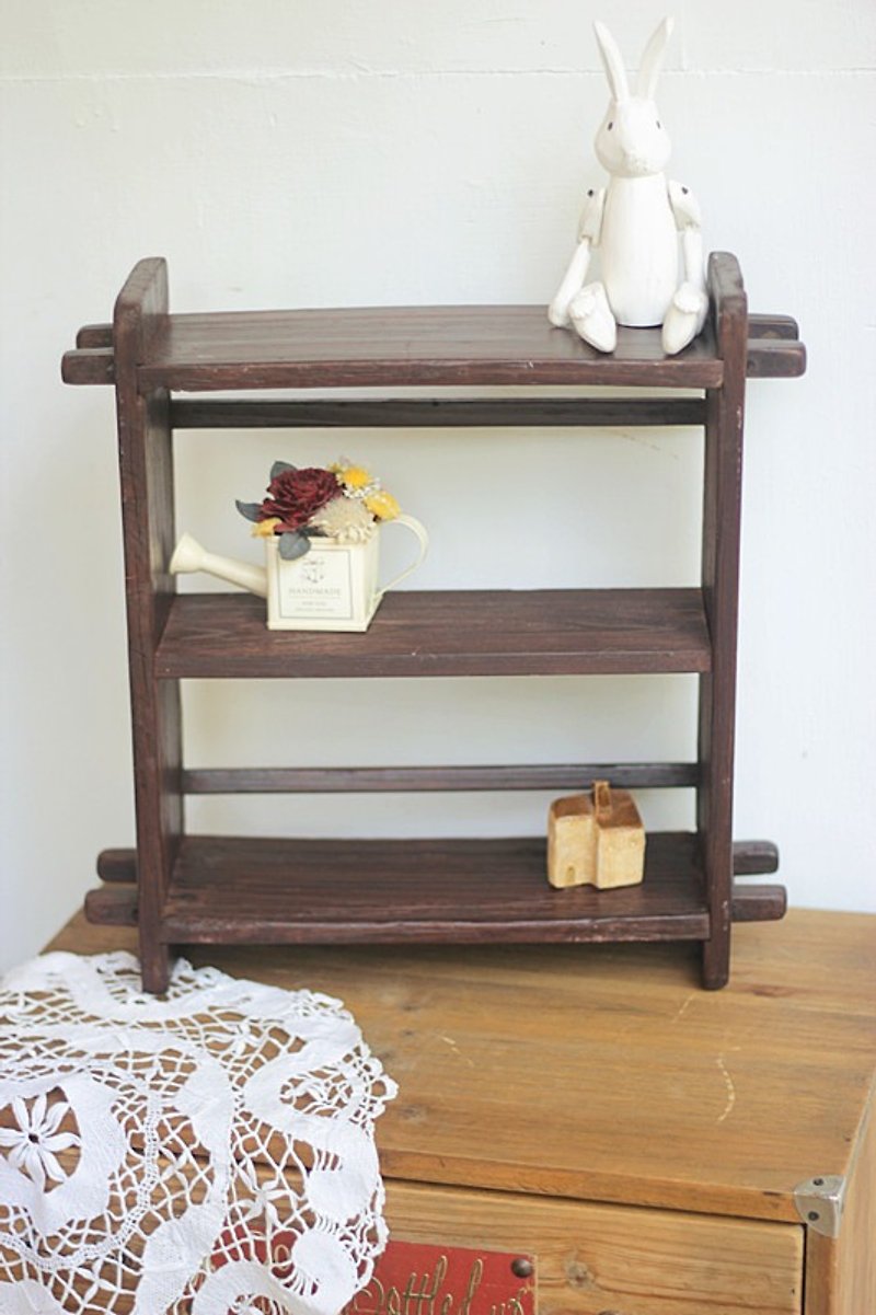 【Good day fetus】 Japan zakka ancient wood for the new shelf - กล่องเก็บของ - ไม้ สีนำ้ตาล