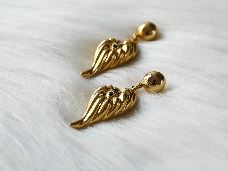 立體孔雀概念羽派對約會 古董輕飾品耳針式飾品 耳環 earrings - 耳環/耳夾 - 其他金屬 金色