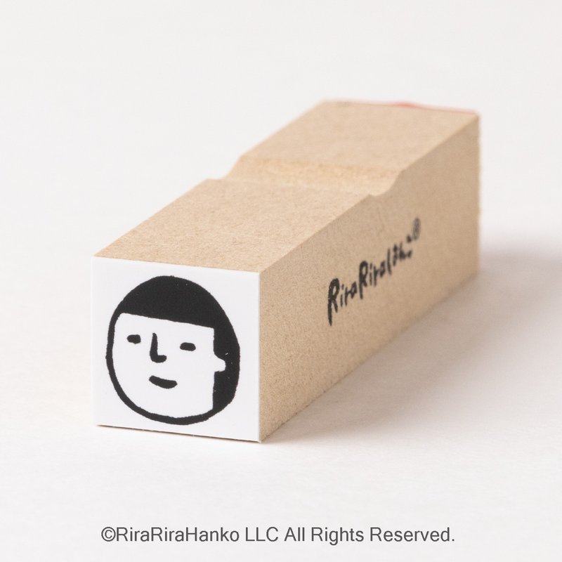 [15mm square] Mamoru-kun*face only*rubber stamp*R001 - ตราปั๊ม/สแตมป์/หมึก - ไม้ 