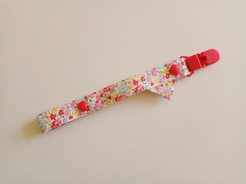 Red flower triangle pen love buckle pacifier clip pacifier with pacifier chain toy clip - Bibs - Cotton & Hemp Red