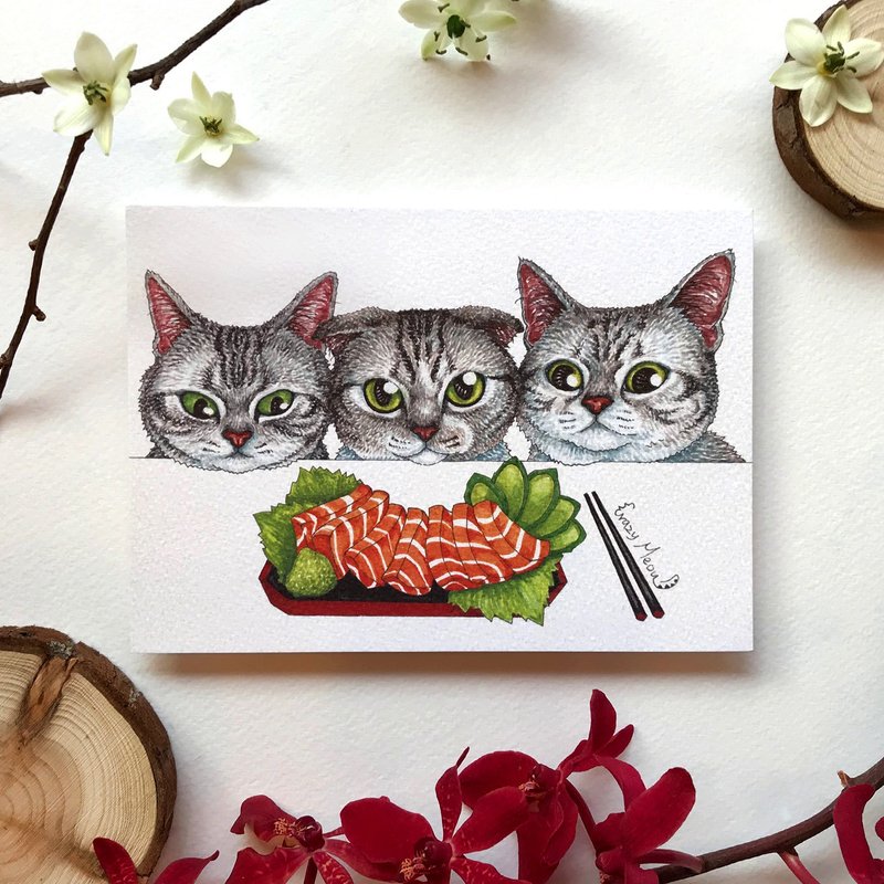 【貓瘋子】明信片(7) - 卡片/明信片 - 紙 多色