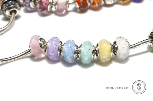 Dream Glass Art 骨灰/毛髮琉璃珠-馬卡龍色系-單顆價格*訂製骨灰琉璃珠