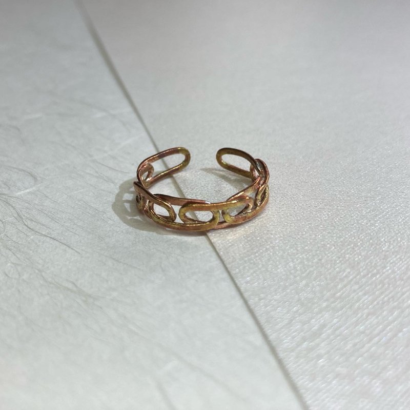 Two-Tone Bronze Open Ring - สร้อยข้อมือ - โลหะ หลากหลายสี