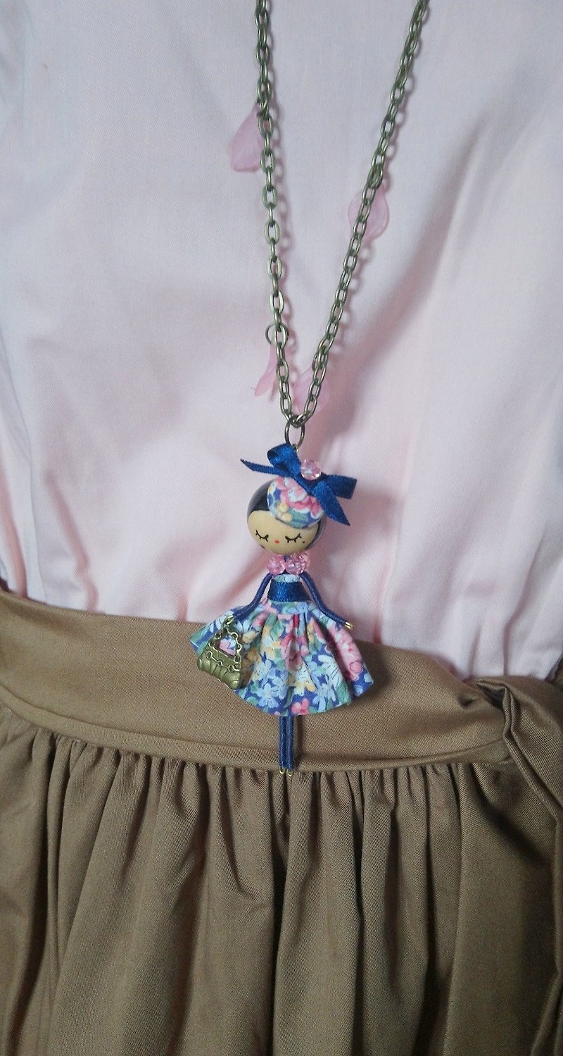 Doll necklace - 項鍊 - 木頭 粉紅色