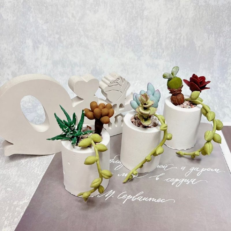 Gypsum soil kneading-succulent potted plants - อื่นๆ - ขี้ผึ้ง 