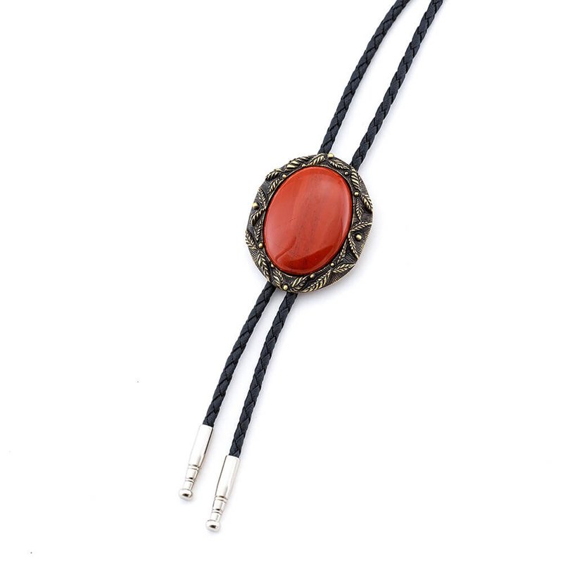 葉框系列 保羅領帶 Bolo Tie 真皮領繩 皮革項鍊 領繩領帶 - 領帶/領帶夾 - 真皮 銀色