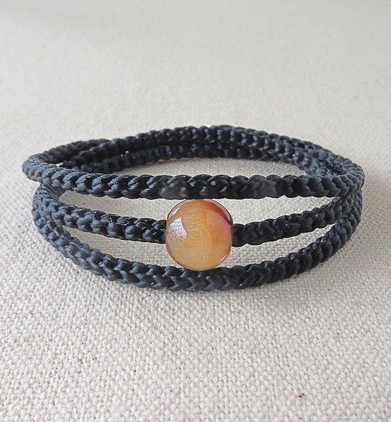 * Silver fashion lucky pray**gold copper titanium**silk stereotyped wax line bracelet ~ [ed] three times the power of love ~ ~ firm - Bracelets - Gemstone 