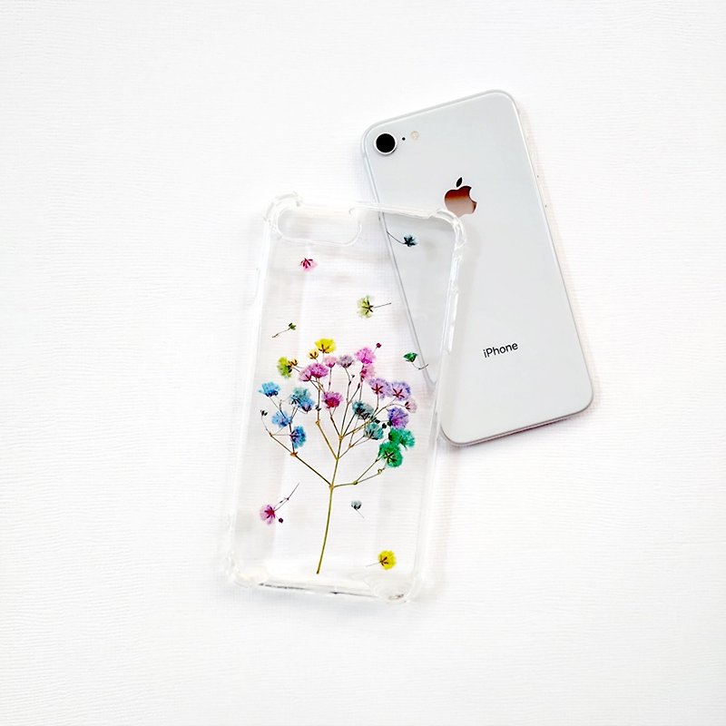 Gypsophila Embossed Phone Case Dry Flower Phone Case Shatter-resistant Case IPhone 12 Christmas Gift - เคส/ซองมือถือ - พืช/ดอกไม้ 