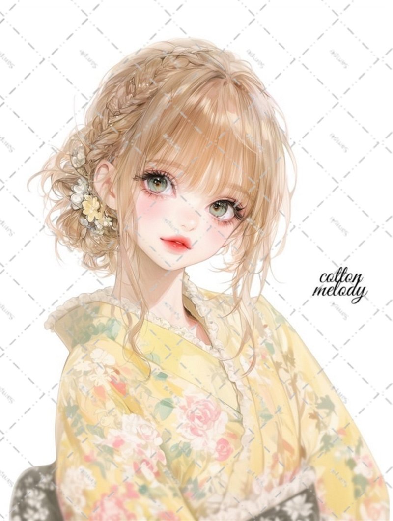 original sticker no.5746 人物ステッカー オリジナルステッカー 人物ステッカー 女の子ステッカー オリジナル人物ステッカー - 貼紙 - 紙 