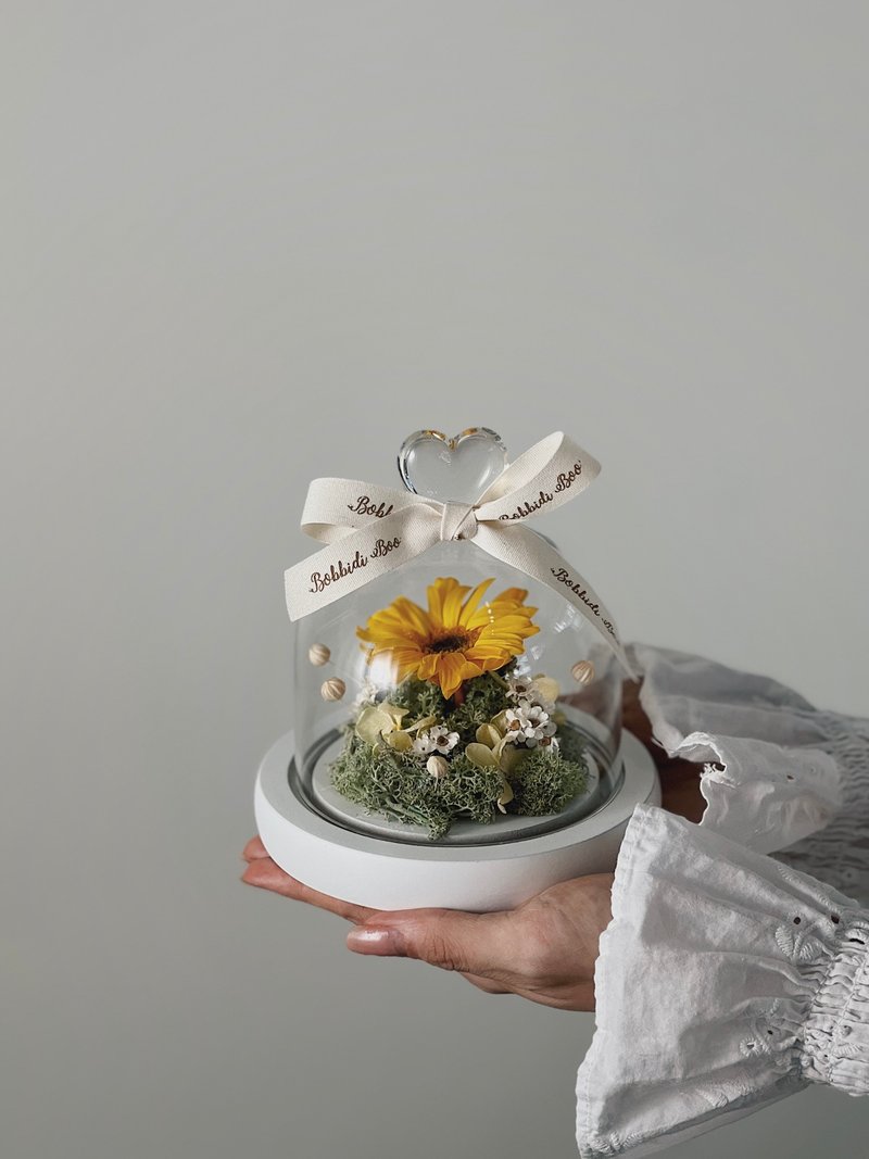 [Eternal Sunflower Love Glass Cup Night Light]•Graduation Gift/Birthday Gift/Eternal Flower - Dried Flowers & Bouquets - Plants & Flowers Yellow