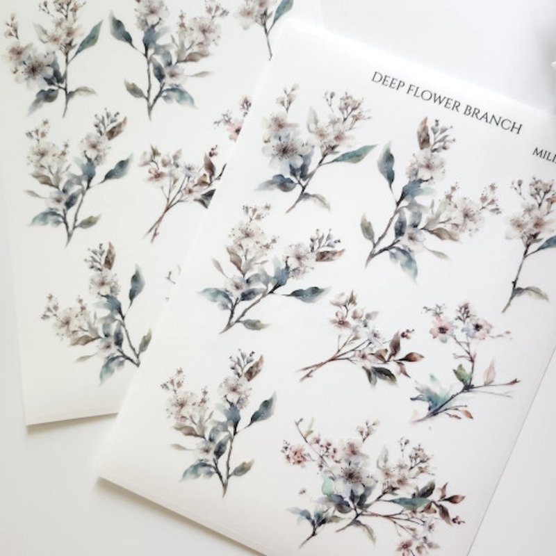 Flower Branch Sticker - Stickers - Paper Multicolor