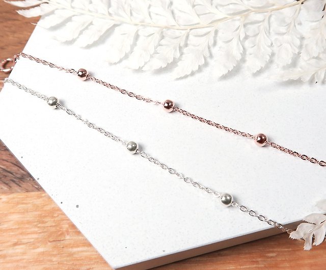 Bead series Silver necklace 925 sterling silver matching chain girls Silver  thin chain bead chain - Shop 64design Necklaces - Pinkoi