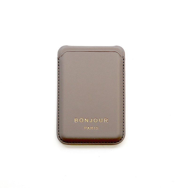 magsafe smoked milk gray magnetic leather card holder - Phone Cases - Plastic Khaki