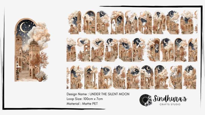 Under the Silent Moon 建築モチーフ マットPETテープ 手帳素材 - ステッカー・シール - プラスチック カーキ