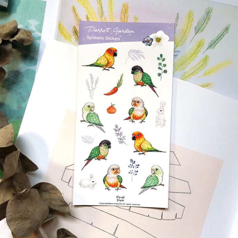 Synthetic Sticker / Sun Conure Synthetic Sticker - Stickers - Paper 