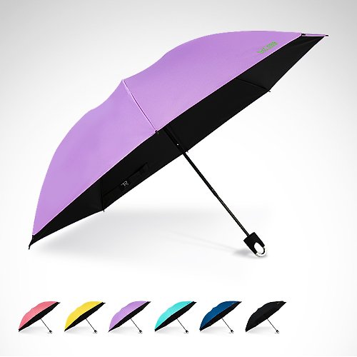 TDN TDN收的妙降溫黑膠抗UV秒收傘 自動收傘反向折傘(薰衣紫)