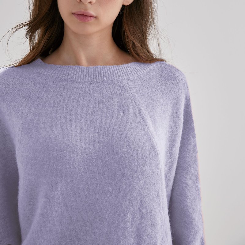 Two-piece woolen sweater - lavender - สเวตเตอร์ผู้หญิง - ขนแกะ สีม่วง