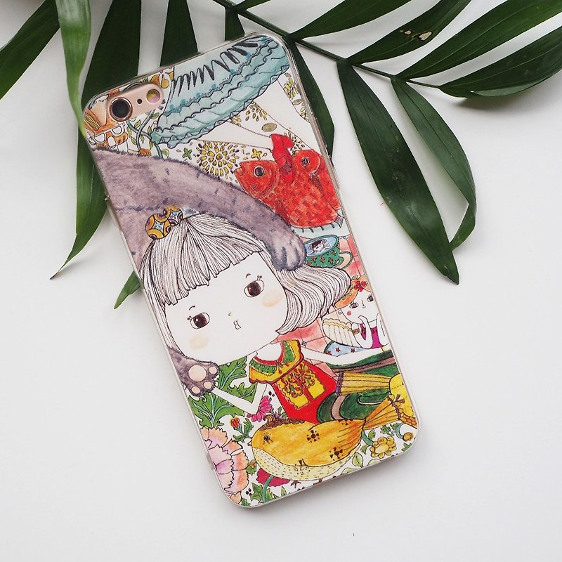 Angel back garden goldfish original matte phone case protective shell iPhonex can be customized - Phone Cases - Plastic Multicolor