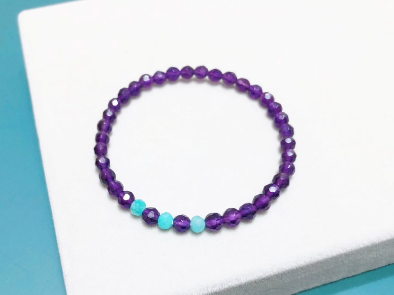 Exclusive-Natural Amethyst x Tianhe Stone Bracelet [Travel Safe]-Meg - สร้อยข้อมือ - เครื่องเพชรพลอย สีม่วง