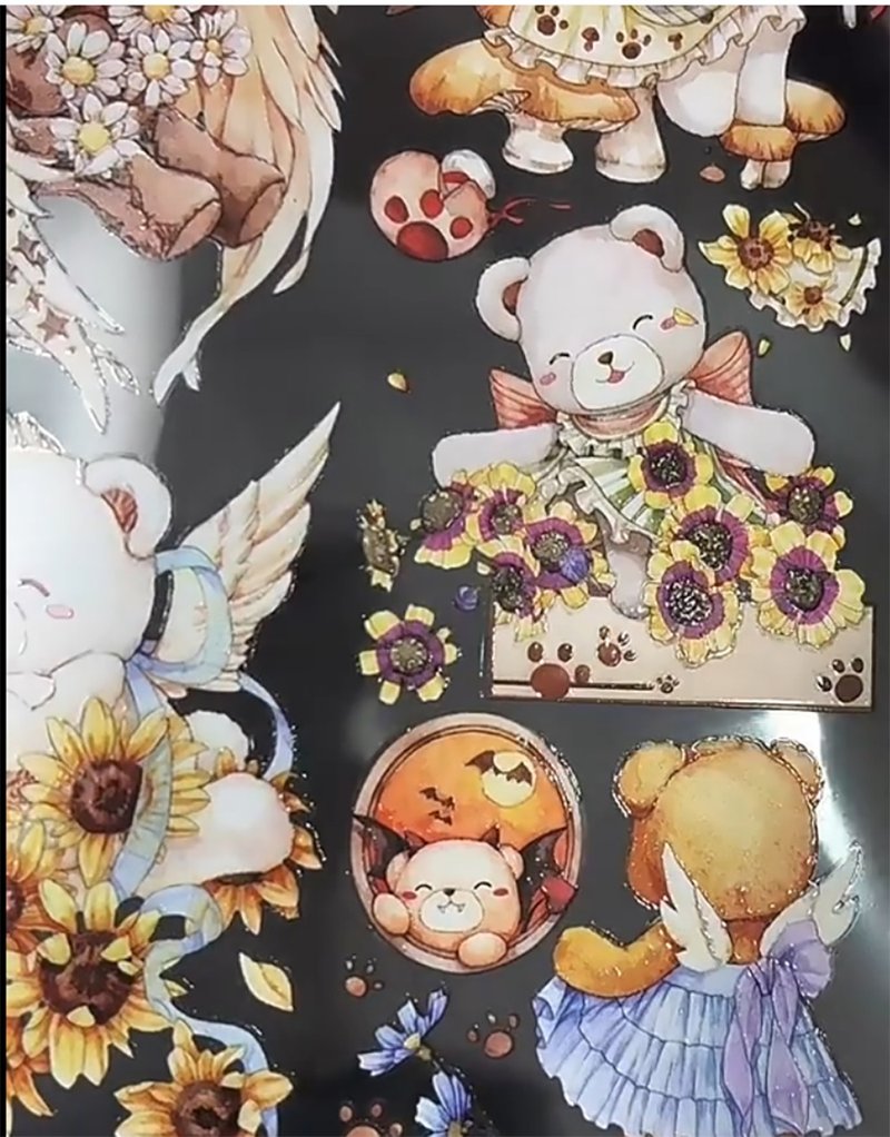 天使小熊 造景 PET 紙膠帶 - 紙膠帶/和紙/PET - 紙 多色