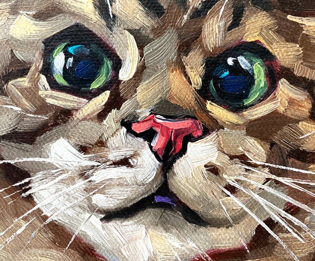 キャンバス油絵 　専用　立ち上がって 外を見ている子猫 キャンバス油絵 専用 立ち上がって 外を見ている子猫