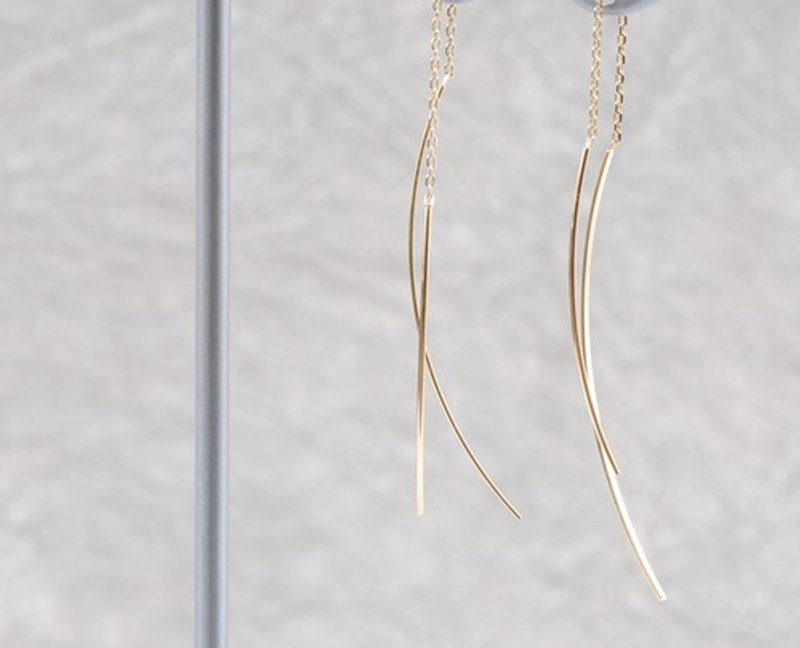 K10 double curve American earrings - ต่างหู - โลหะ 