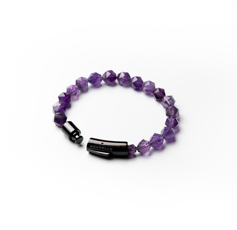 【NOUVELLE】SnapEase | Cutaway Amethyst Bracelet - Bracelets - Crystal 